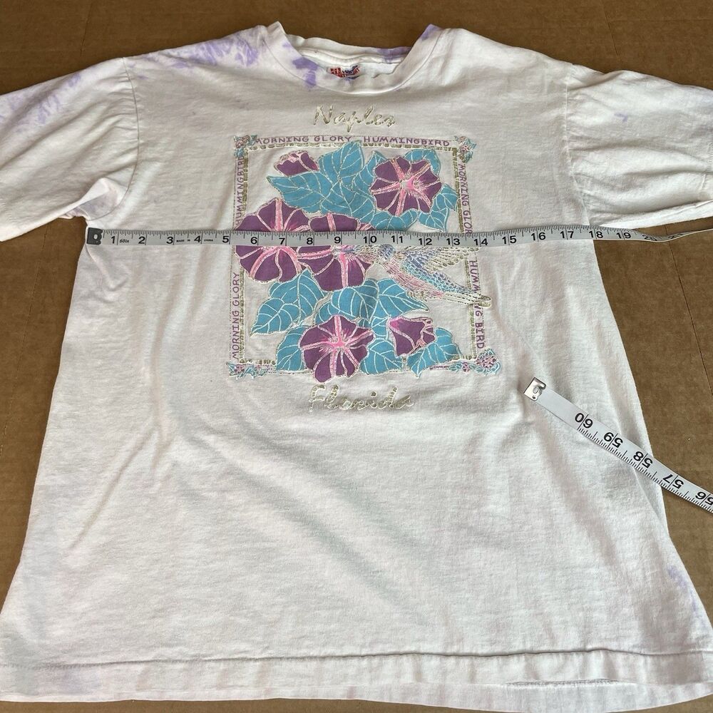 Vintage Naples Florida Graphic T Shirt, Medium, Hanes, White, Flowers - Picture 6 of 7
